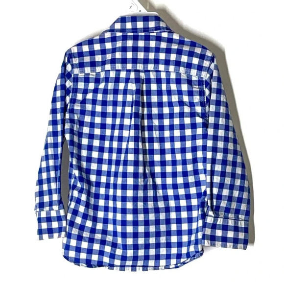 Mini Boden Boys Blue Check Plaid Button Up Size 3-4 Years - Picture 7 of 7